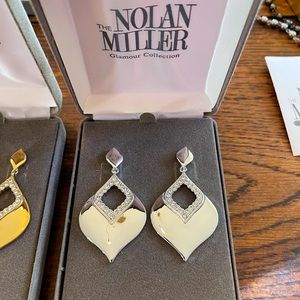 Silver and diamond earrings by Nolan miller